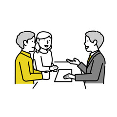 相談するイラスト｜相談・契約・説明