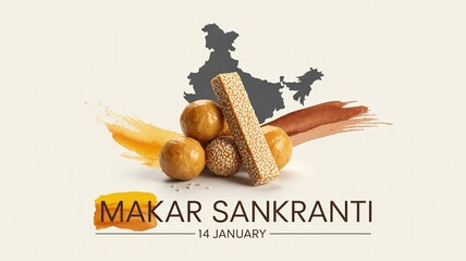 Makar Sankranti Festival Illustration with Tilgul