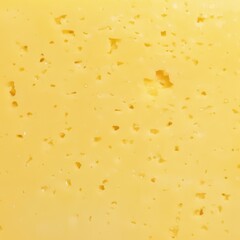 Close-up view of a yellow cheese with small holes.