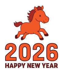 2026 HAPPY NEW YEAR Red Words