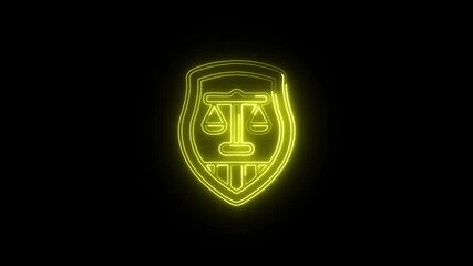 Emblem Icon Animation with Glowing Lines on Black Background