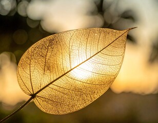 Tropical Leaf Skeleton Study with Natural Sunlight Translucency