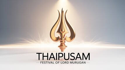 Thaipusam Festival of Lord Murugan with Golden Vel Symbol