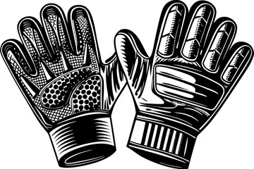 silhouette goalkeeper gloves icon isolated on white