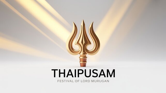 Thaipusam Festival of Lord Murugan with Golden Vel Symbol