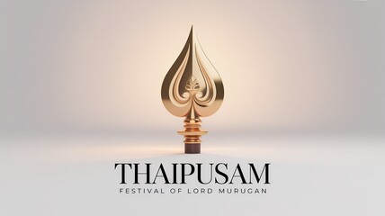 Thaipusam Festival of Lord Murugan with Golden Vel Symbol