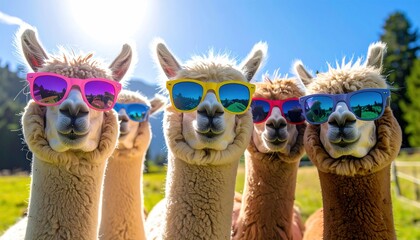 Alpacas with Sunglasses.