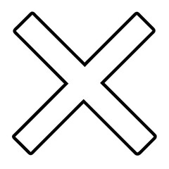 Fototapeta premium Large black X symbol on white background