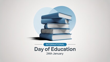 International Day of Education with Stack of Books – 24 January Education Concept