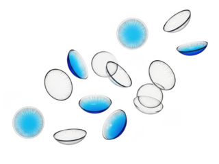 Blue contact lenses isolated on transparent background