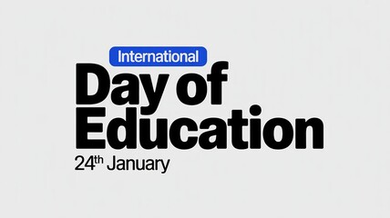 International Day of Education Typography Design with Date 24th January