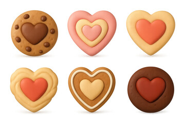 Valentine cookie collection with heart designs for holiday celebration and decoration
