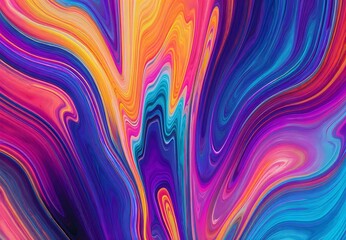 Energetic Layered Fluid Marbled Prismatic Indigo Wavy Gradient Artwork