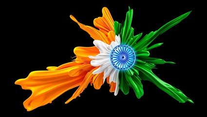 Vibrant indian flag flower