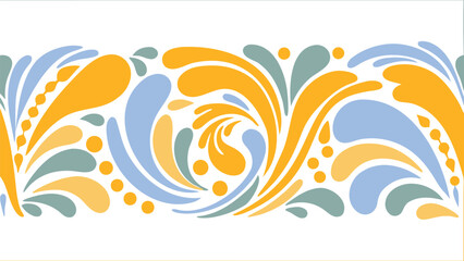 Fototapeta premium Vibrant swirling abstract design with yellow, blue and green shapes