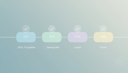 Clean timeline graphic showing project development stages and years.