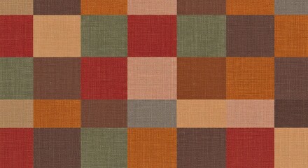 Fototapeta premium Detailed abstract textile background featuring stitched squares and rectangles of colorful patterned fabric, creating a unique quilt surface ,scrap ,worn ,craft