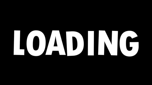 Clean &ldquo;LOADING&rdquo; text animation with smooth wiggly motion and transparent background, ideal for intros, announcements, transitions, and modern video projects.