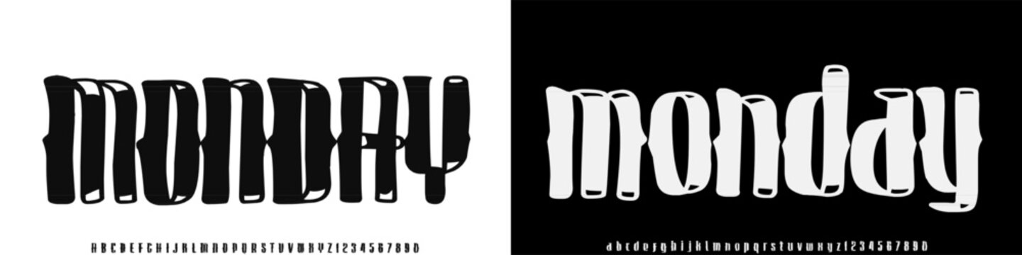 Bold vector font with 3d style. funny and childish