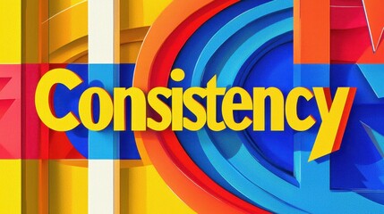 Focus on consistency in design using vibrant colors and geometric shapes in contemporary artwork