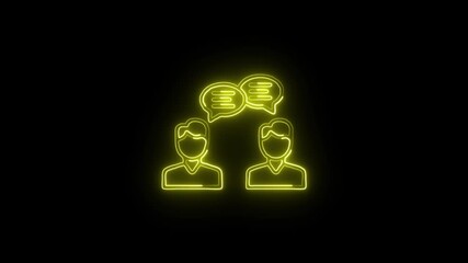 Consulting Icon Animation with Glowing Lines on Black Background