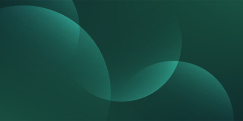 Minimal abstract circles vector gradient background. dark green background with smooth, overlapping circles background.