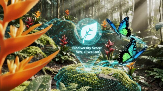 Butterflies Flutter Among Digital Biodiversity in Lush Forest
