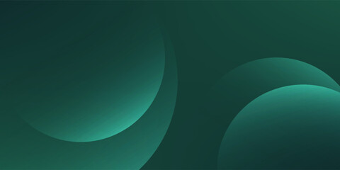 Minimal abstract circles vector gradient background. dark green background with smooth, overlapping circles background.