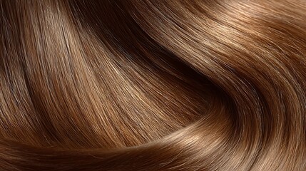 Close-up of Silky Brown Flowing Hair / 滑らかな茶色の流れる髪のクローズアップ