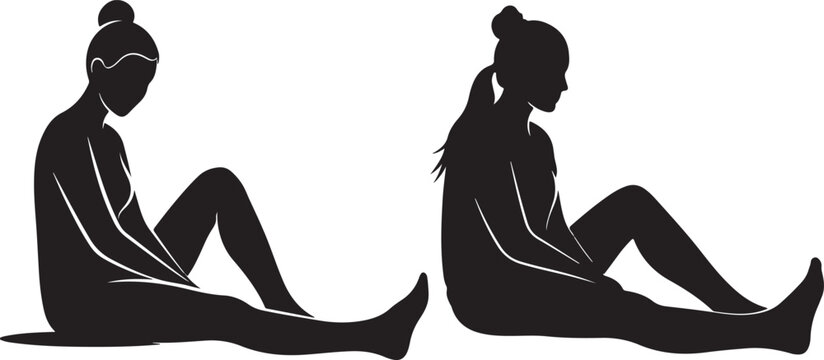Relaxed woman sitting comfortably in casual pose