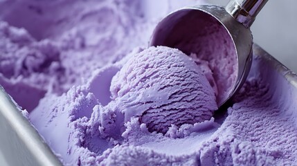 Scoop of Purple Berry Ice Cream / 紫色のベリーアイスクリームのスクープ