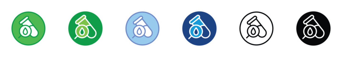 Blood Test and Laboratory Analysis Icon Set in Multiple Color Styles for Medical and Healthcare Use