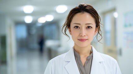 Professional Female Doctor in White Coat / 白衣を着たプロフェッショナルな女性医師