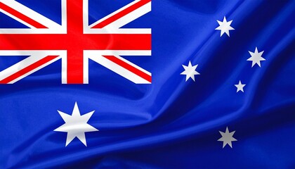 Official National Flag of Australia Professional 3D Fabric Texture Illustration