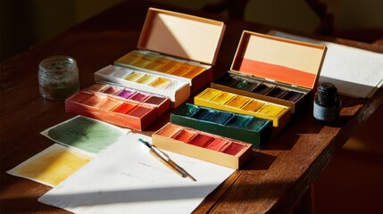 Set of Brush Stroke Paint Boxes for Creative Painting Projects