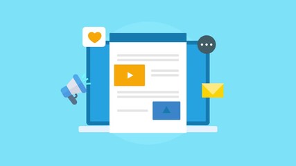 A compelling animation on digital content marketing strategies boosting online engagement and reaching wider audiences - Powered by Adobe