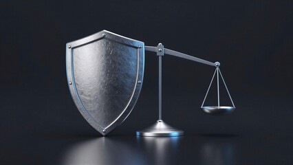 Justice Symbol with Shield and Scales