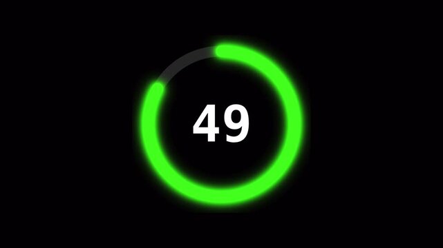Digital countdown animation with numbers decreasing over time