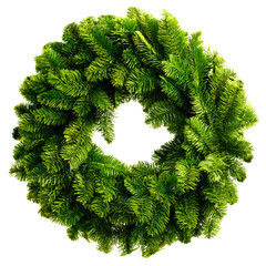 Festive wreath adorned with pinecones and holly for holiday cheer isolated on transparent background