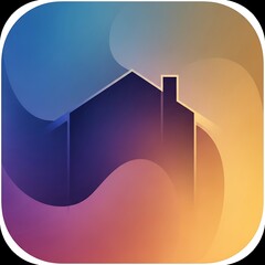 Modern Abstract Home Icon with Gradient Design