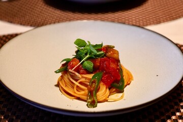 菜園風トマトパスタ　コース料理　ディナー