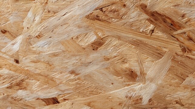 OSB Holzplatte Textur Hintergrund, grobe Holzspane Struktur, naturlicher brauner Holzlook, nahtloses Muster