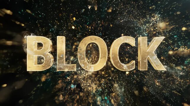 Defi and Block Titles Reveal Golden Metallic Text on Black Background