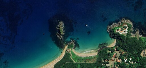 Aerial View of Fernando de Noronha Archipelago Tropical Coastline