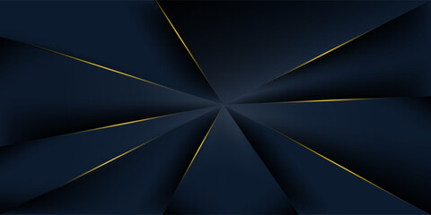 Abstract polygonal pattern luxury dark blue with gold