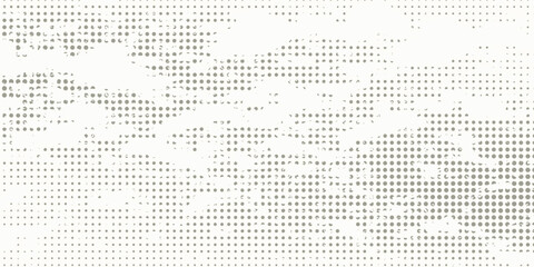 Dot grid pattern vector illustration. Simple black white point background with small and large polka dots. Abstract futuristic dotted mesh with gradient effect.