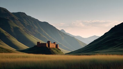 Stunning mountain landscape with scenic views, lush green hills, tranquil valley, and panoramic scenery showcasing natural beauty and outdoor adventure