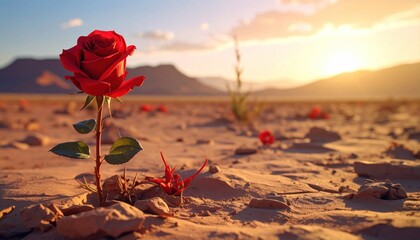 Red Rose in Desert.