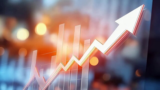 Upward trending business graph