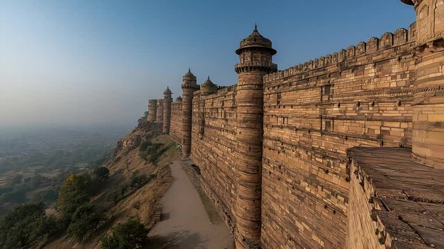  view of gwalior fort madhya pradesh india video